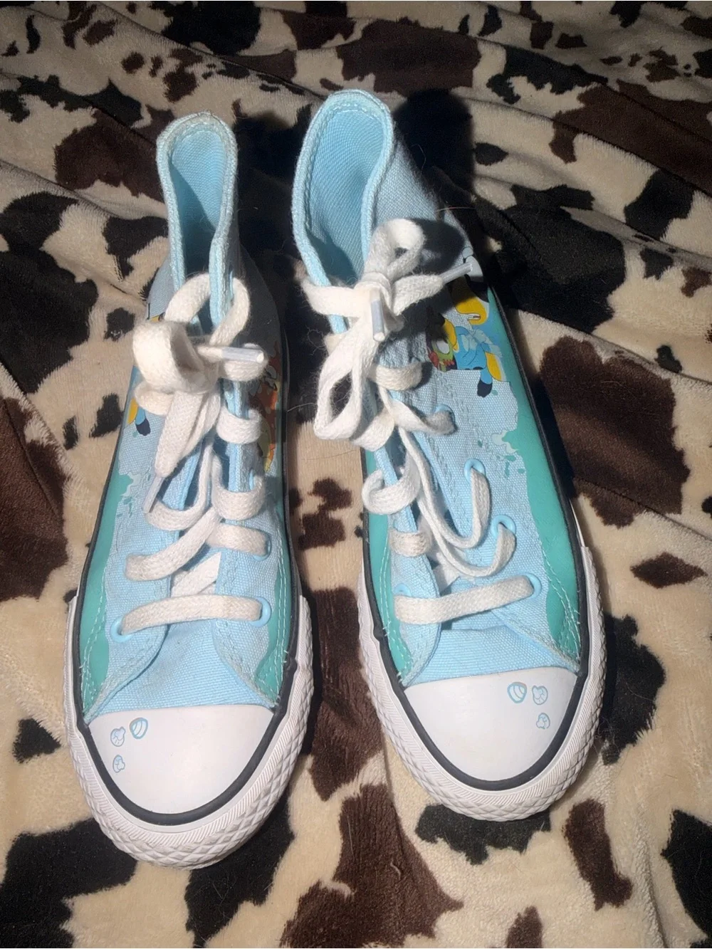 Converse Kids Light Blue High-Top Sneakers with Bluey Swim Characters